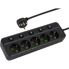 98-318# Tīkla pagarinātāja kabelis ps-580s 5m melns 3x1mm