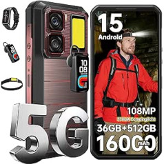 OUKITEL WP300 5G Android 15 Outdoor Mobile Phone - 36GB + 512GB 16000mAh/45W 108MP + 32MP Camera Outdoor Smartphone 6.8 Inch FHD+ 120Hz Construction Site Mobile Phone/Headphones with Display/370LM