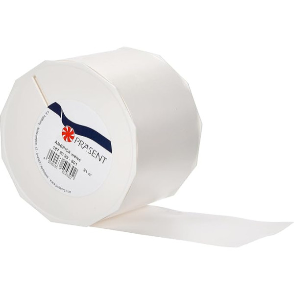 C.E. Pattberg Präsent 90 mm 91 m Ribbon Curling America, White