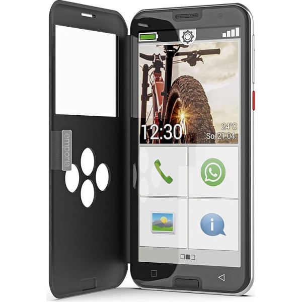 emporia SMART.5 | Senior Mobile Phone 4G VoLTE | Seniors Smartphone without Contract | Mobile Phone with Emergency Call Button | 5.5 Inch Display | Android 10 | 13 MP Camera | Black
