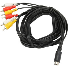 DIN to 6 Cable, DIN 9 Pin Male to 6 Male Audio Adapter Cable, Clear Signal Stereo Sound Video Composite Wire, for Digital Camcorder TV AV Receiver