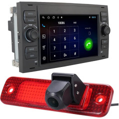 7 Inch HD Car Radio Car Player GPS Navigation Carplay/Android Car Radio, Replacement for Ford Transit Rear Door Transporter Van 3 2006-2009/Transit MK7 Tourneo/Furgon MK4 Van (with Brake Light Camera)
