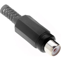 In Line Phono Socket, Black, Pack of 10, RCA Panel Female Adaptor Nickel-Plated for Amplifier Audio Terminal Plug