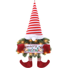 Christmas Decoration Hanging with LED Light Christmas Wreath Door Wreath Christmas Wreath Santa Christmas Ornaments Wreath Decoration for Door Wall, Window, Christmas Tree, Christmas Wreath,