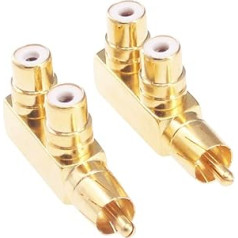 2 x RCA Male to Dual RCA Female AV Splitter for Audio Video (F91-2)