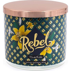 Frida Kahlo Scented Candle in Glass | Rebel | Gift for Women | Scented Candle Vanilla | 3 Wick Scented Candles | Candles Long Burning Time (60 h) | Scented Candle Soy Wax