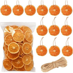 50 Pieces Dried Orange Slices Christmas Wreath Accessories for Christmas Tree Decoration Crafts Home Party Holiday Decoration Florist Flower Decoration Gift Packaging