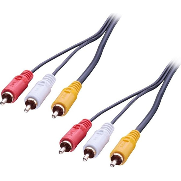 LINDY 1 m Premium 3 x Phono Male to 3 x Phono Male AV Cable