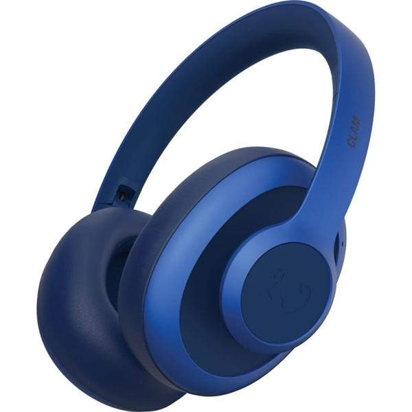 Fresh 'n Rebel Clam Ace Bluetooth Headphones Over Ear with Hybrid Active Noise Cancelling, 60 Hours Playtime, Perfect Calling, Quick Charge, Wind Noise Cancelling, Button Control (Blue)