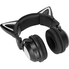 LED Cute Cat Ear Headset, Laptop PC Stereo Gaming Headset, Wireless Bluetooth 5.3 Gaming Headphones with Microphone for PC Laptop Smartphone / for Children Boys & Girls