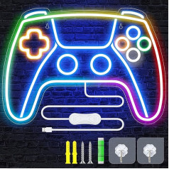 Gamer LED Neon Light 10 Light Modes for Gaming Wall Decoration, Game Neon Sign for Gaming Decoration Room, Gaming Lamp for Playstation Decorative Room, Gaming LED Wall Light for Game Room Bar Party
