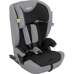 Graco Energi™ i-Size R129 Child Seat Forward Facing from 15 Months to Approx. 12 Years (76-150 cm), 5-Point Harness System, ISOFIX and Tether, Installation with Vehicle Belt, Grey/Black, Meteor