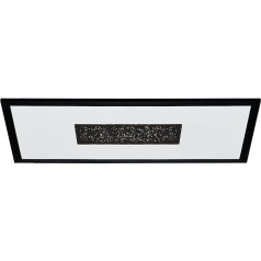 EGLO Marmorata LED Ceiling Light with Crystal Effect, Light Zones Adjustable via Light Switch, Metal Ceiling Lighting in Black and Plastic in White, 60 x 30 cm