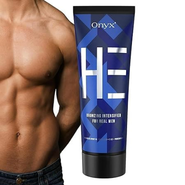 Onyx HE Tanning Accelerator Cream for Men, Tanning Cream without Self-Tanning for Maximum Fast Tanning with Muscle Bronzing, for Solarium, Tanning Salon & Outdoor Tan, Deep Tanning
