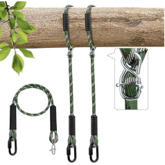 Set of 2 Swing Attachment Rope Hammock, 220 cm Adjustable Swing Rope Suspension Hanging Chair Set with Carabiner Outdoor Playground Swing Tree Swing Nest Hanging, Diameter 12 cm / 453 kg