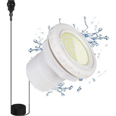 LED pool lighting for above-ground pool, pool lights underwater, underwater lighting, swimming pool light, 12 W white, for steel frame and steel wall pool, IP68 waterproof, 7 m cable, 12 V