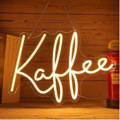 Coffee Neon Sign for Wall Decoration, LED Neon Light Hanging Sign USB Operated with Dimmable Switch for Cafe, Coffee Station, Office, Bedroom, Supermarket (Coffee)