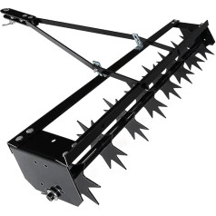 Lawn Aerator Tool 32 Inch Aerator Lawn Tool Grass Tow Behind Aerator Tool Roll with Soil Penetration Spikes for Garden Grass Patio Yard Black