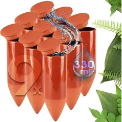 LIVONDO Terracotta Watering Aid Handmade Watering Aid Modern Plant Watering Without Electricity (3 x Set of 3, 330 ml)