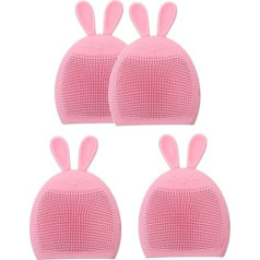 Ipetboom Pack of 16 Rabbit Ears Face Cleansing Brush Exfoliating Face Brush Baby Head Washer Hand Massager Female Face Brush Face Made of Silicone Rabbit Ears Sink Cute Rabbit