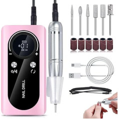 Moorstdel Professional Nail Drill 45000 RPM, Electric Nail Files, Nail Electric File Drill Kit, Portable Nail Drill for Acrylic Nails, Gel Polishing Removal, for Women Salon