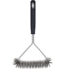 Grill Brush, Grill Cleaning Brush with Extra Long Stainless Steel Bristles, Stainless Steel Spatula and PP Heat Insulation Handle, for Gas Grill, Charcoal Grill, Kettle Grill, Electric Grill and Grill