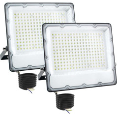 CREATESTAR LED Outdoor Spotlight 200 W, 20000 LM Super Bright LED Floodlight without Plug, 6500 K Cool White LED Floodlight IP66 Waterproof Outdoor Spotlight for Backyard, Garden, Garage, Hallway