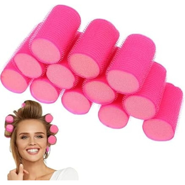 Healeved Spiral Curlers - Set of 12 Sleeping Rollers for Voluminous Hair Styling Soft Sponge Foam Rollers for Short Hair - Women's Hair Curling Tools for Daily Use - Comfortable
