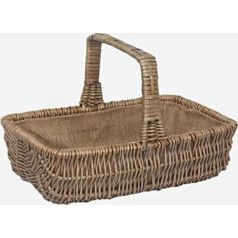 Wicker Rectangular Garden Basket Trug Small