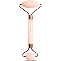 Jylor Semi-Precious Stone Rose Quartz Facial Massage Roller 100% Natural - Smooth, Clogs & Illuminates Skin
