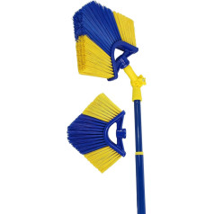 Corner Broom with 4 Metre Telescopic Rod, Washable Broom Head Selectable with Filter for Gutter Downpipe (with 1x Replacement Broom Head)