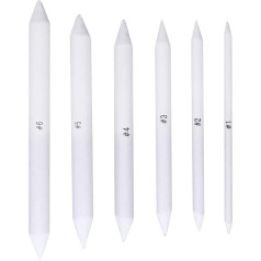 Pack of 6 Paper Wiper Pencils, 4/6/9/10/12/13 mm Double Heads Paper Pen, White Art Paper Stumps for Drawing, DIY