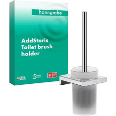 hansgrohe AddStoris 41752000 Toilet Brush with Holder, Toilet Brush with Holder, Toilet Brush with Holder, Concealed Fixing, Bathroom Accessories, Chrome