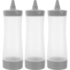DOITOOL 3 x Mini Squeeze Bottle for Spices Kitchen Plastic Syrup Squeeze Bottle Honey Storage Bottles Soy Sauce Pointed