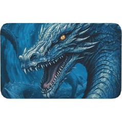Fußmatte für drinnen und draußen, rutschfeste Bodenmatte, Drache, kühles Blau, Vorderfußmatte für Eingangsbereich, Veranda, Waschküche, Badezimmer, Schlafzimmer, 50,8 x 80 cm