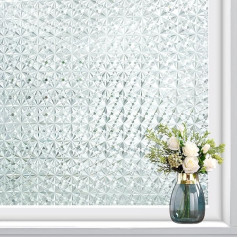 SAMHEITO Window Film Opaque Self-Adhesive 75 x 200 cm Privacy Film 3D Prism Rainbow Film Window Static Window Film Decorative Film Without Adhesive Anti UV Sun Protection for Office Living Room