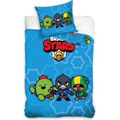 Brawl Stars Bed Linen 135 x 200 cm + 80 x 80 cm Figures Gamer · 100% Cotton · Teenager Children's Bed Linen Fan Item