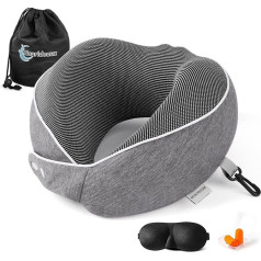 Nourideaux Neck Pillow Dark Grey Aeroplane Travel Gadgets Neck Pillow Travel Neck Pillow Travel Set Car Travel Accessories