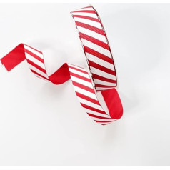 Plush Addict Red Stripe Christmas Ribbon 22mm wide x 10m