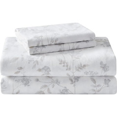 Laura Ashley - Full Sheet Set, Cotton Flannel Bed Linen, Brushed for Extra Softness and Comfort (Fawna Grey, Full)