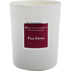 Max Benjamin - Pink Pepper Luxury Natural Candle: Soothing Scented Candle, Pink Pepper, Jasmine, Vanilla, Cylindrical, Indoor, 8 cm, 100 g, Container Candle, Pink, Home Fragrance