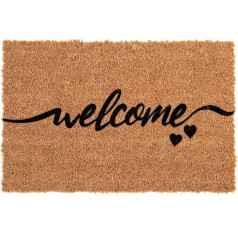 Flatro Fußmatte aus Kokosfaser, für den Außenbereich, 40 x 60 cm, Fußmatte mit rutschfester Gummi-Rückseite, zum Auffangen von Schmutz, Schlamm und Feuchtigkeit, Haustürmatte für den Außenbereich