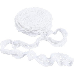 GORGECRAFT 5 Yard Stretch Lace Trim Cotton Elastic Cords Collected Crochet Lace Trims Ribbon Decorated Borders for Crafts Wedding Bridal Costume Sewing Bouquets Embellishments