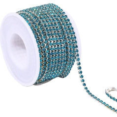 10 Yard/Rolle Kristall Strass Kette Trim for Hochzeit Kleid Nähen Handwerk DIY Dekoration Schmuck für DIY Kunst Kleidung Hochzeit Party Dekoration(Color 10,10YARDS_3MM)