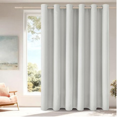 Hiasan Room Divider Curtain, Opaque & Sound Insulation with Eyelets, 1 Piece, Thermal Curtain for Living Room and Bedroom, Office, Eyelet Curtain, Privacy Blackout Curtains, H 213 x W 254 cm, White