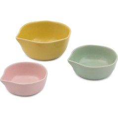 Jamie Oliver Big Love Pinch Me Pots, Stoneware Bowls, Set of 3, Measuring Cups 1, ½, ¼ Cups, Dishwasher Safe, Multicoloured, 11 x 10 x 5 cm