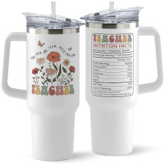 MENANA Teacher Gifts for Women - Teacher Gifts for Valentines Day, Birthday, Back to School, Thank You, Daycare, Preschool Teaching, Stainless Steel Coffee Mug, 1.2L