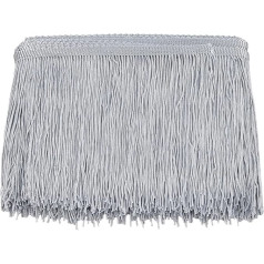 SUPERFINDINGS 10.94 Yard (10 m) Light Grey Polyester Tassel Trim Sewing Lace Trim with Tassel for Sewing Fringe Trim Lace Ribbon Silver Fringe Trim Decoration