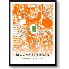 GroundDesigns Blackpool FC Football Gift Bloomfield Road Stadium Art Card A3 Print BFC