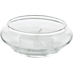 EDZARD Set of 6 Floating Tea Light Holders Iris, Diameter 8 cm, Height 4 cm, Mouth-Blown Glass - Floating Glass for Tea Light, Floating Tea Light Glass